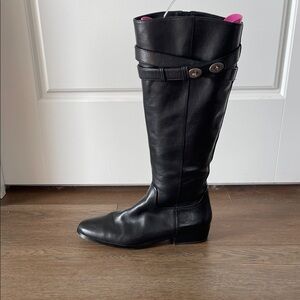 Coach Black Knee High Leather Boots